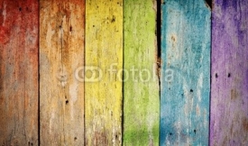 Old wooden plank rainbow background