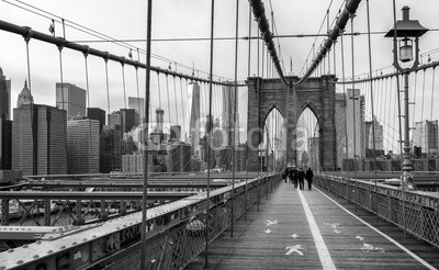The Brooklyn Bridge in New York city, USA.