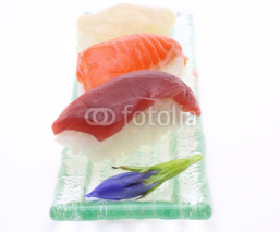 Fototapety ガラス皿の上の寿司
