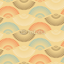 a multicolor Japanese style fan shape seamless pattern