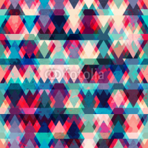 Fototapety colorful triangle seamless pattern with grunge effect
