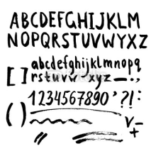 Naklejki Hand drawn brush stroke font