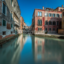Fototapety Typical Canal, Bridge and Historical Buildings in Venice, Italy