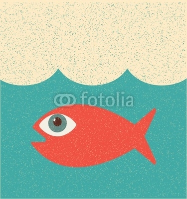 Fish. Retro poster