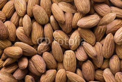 Almonds closeup on top