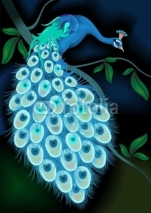Naklejki Peacock on the tree