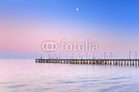 Naklejki Baltic pier in Gdynia Orlowo at sunset, Poland