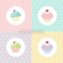 Fototapety Pastel Cupcakes