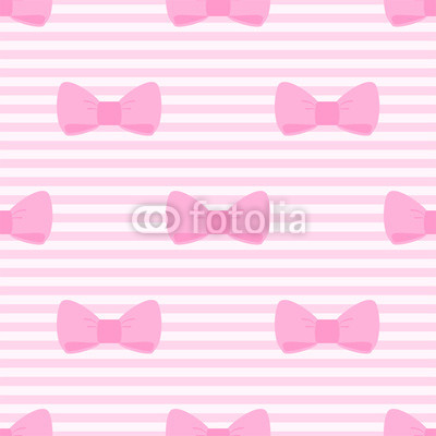 Seamless vector pattern bows pastel pink strips background