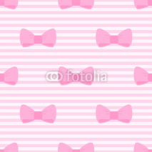 Fototapety Seamless vector pattern bows pastel pink strips background