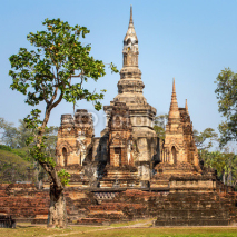 Naklejki Wat Mahathat temple, Sukhothai Historical Park, Thailand