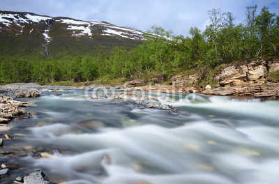 River in the canyon in Abisko National Park