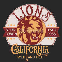 lion sports tee graphic design