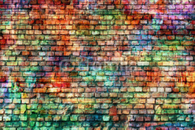 Naklejki grunge colorful wall, empty room
