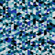Obrazy i plakaty Retro style triangle pattern. Randomly colored triangles, vertical layout. Colors ocean. Abstract geometric vector background.