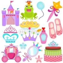 Naklejki A colorful set of Vector Icons : Sweet Princess Set