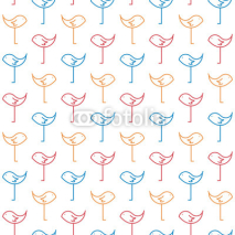 Naklejki Birds Pastel Colored Simple Seamless Pattern on White Background