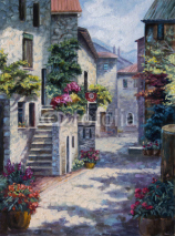 Art Oil Painting Picture Flower Street