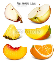 Slices of fresh fruits