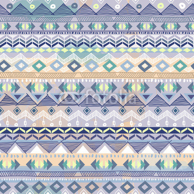 Pastel blue aztec stripe seamless background