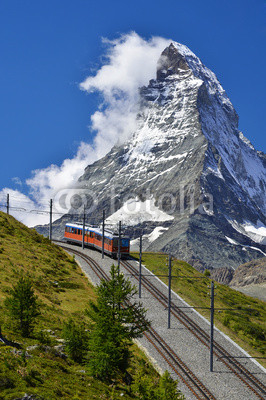 Matterhorn railway from Zermatt to Gornergrat. Switzerland