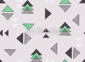 Obrazy i plakaty Seamless hand-drawn triangles pattern.
