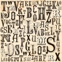 Naklejki Vintage Alphabet background
