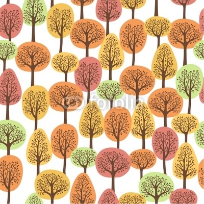 seamless pattern with autumn forest