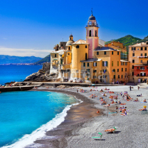 Naklejki pictorial Ligurian coast - Camogli, Italy