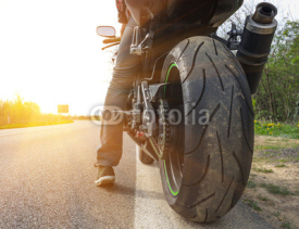 Fototapety motorbike on the side of the street