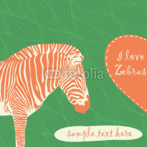 Fototapety zebra with place for text