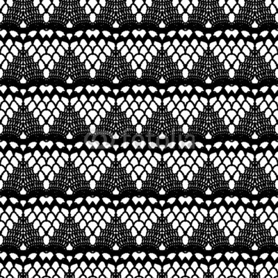 Lace black seamless mesh pattern. Vector illustration.