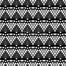 Naklejki Lace black seamless mesh pattern. Vector illustration.