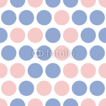 Naklejki Dotted seamless pattern vector, pink and blue dots. Vector geometricbackground with big polka dot
