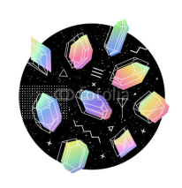 Naklejki Set of non-linear crystals
