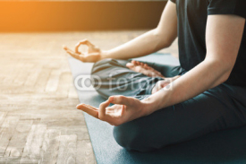 Naklejki Man practice yoga