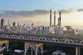 Fototapety Queensboro Bridge and Big Allis Power Plant, New York