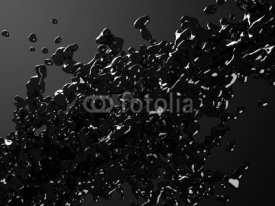 Obrazy i plakaty Вark abstract bubbles liquid splash on black background