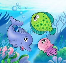 Naklejki Cute marine animals