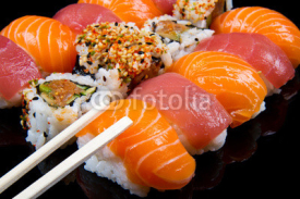Fototapety sushi and rolls