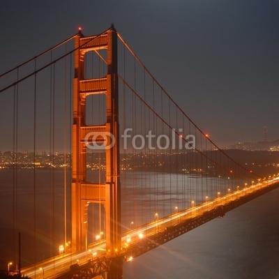 golden gate by night from marin headlands