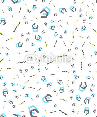 Geometric seamless vector pattern in memphis style