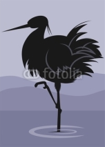 Naklejki Illustration of a  crane standing in water