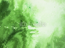 Green abstract art background, texture painting.