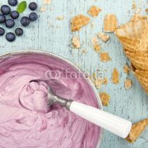 Fototapety Homemade blueberry ice cream