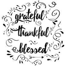 Naklejki Thankful grateful blessed vector hand drawn card decorated floral ornament