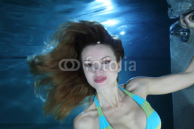 Naklejki Woman underwater