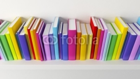 Fototapety shelf with multicolored books
