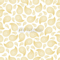 Golden paisley seamless pattern. Ornamental motives of the paintings of ancient Indian fabric patterns. Vector illustration.
