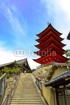 宮島の五重塔と豊国神社